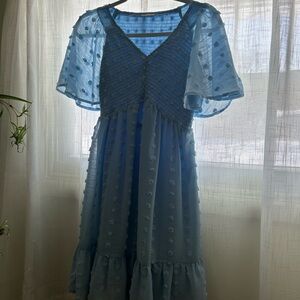 Pink Blush Light Blue Maternity/Post Partum Dress